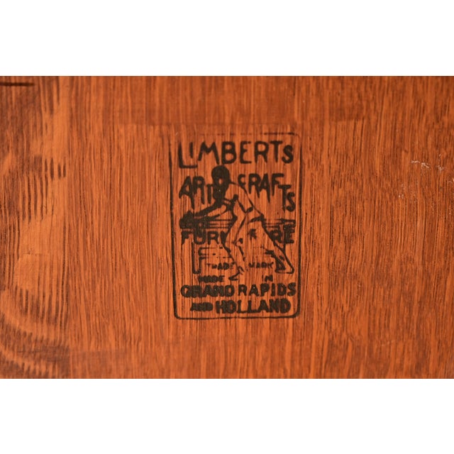 Limbert Antique Mission Oak Arts & Crafts Double Desk or Partner's Desk, Circa 1910 For Sale - Image 12 of 13