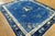 Late 19th Century Floral Antique Late 19th Century Scenic Medallion Blue Field Chinese Peking Rug For Sale - Image 5 of 6