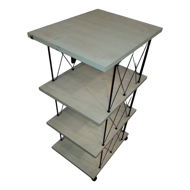 Modern Modular Bedside Tables with Black Iron Uprights, 1980s, Set of 2 For Sale