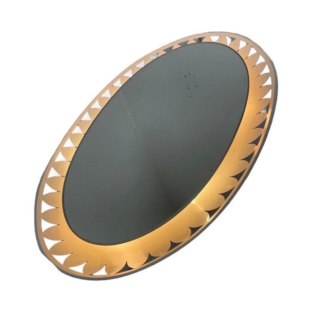 Large German Space Age Mirror with Backlighting by Ernest Igl for Hillebrand For Sale - Image 3 of 10