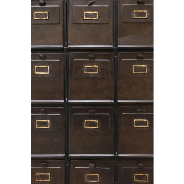 Brown Mid-Century Industrial Steel 15-Tier Cabinet, Italy, 1950s For Sale - Image 8 of 18