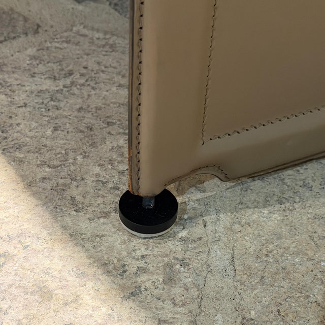 Tan Korium Leather Armchair by Tito Agnoli for Matteo Grassi Italy Post Modern For Sale - Image 8 of 18