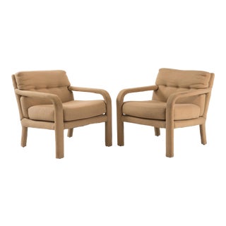 1970s Vintage Baughman for Directional Parsons Lounge Club Chairs - a Pair For Sale