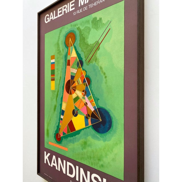 Wassily Kandinsky Vintage 1965 Mid Century Modern Fine Art Lithograph Print Framed Paris Exhibition Poster " Bunt Im Dreieck " 1927 For Sale - Image 13 of 16