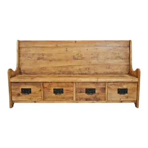 Salvaged Pine Hall Bench With Drawers