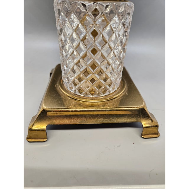 Art Deco Vintage Brass & Marble Base Fruit Compote Pedestal Bowl, 1960's For Sale - Image 3 of 3