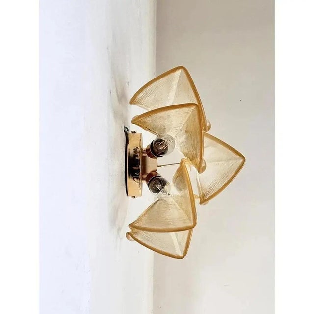 Gold Amber Rondini Murano Glass Gold Wall Sconces by Simoeng, Set of 2 For Sale - Image 8 of 10