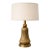 Art Deco Fluted Brass Table Lamp With Linen Shade For Sale