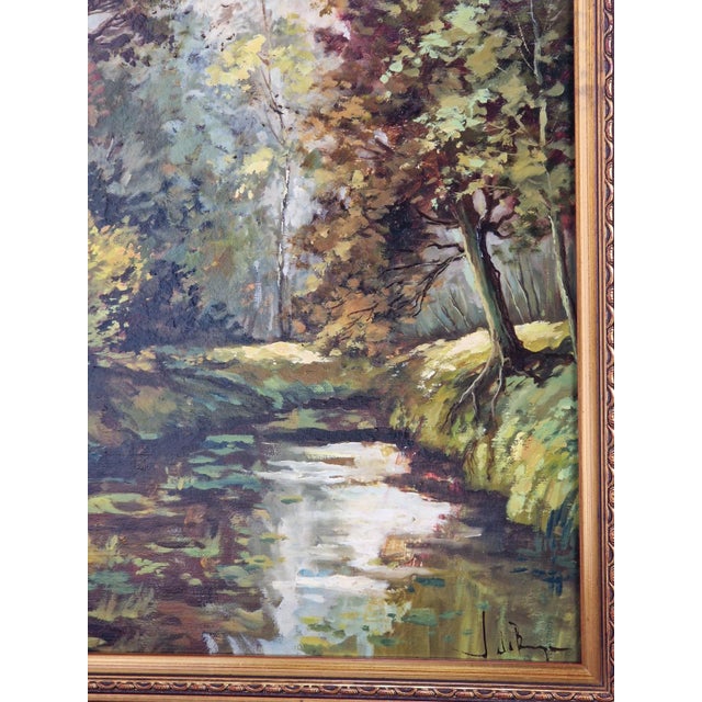 1970s J. De Borge, Forest Landscape, 1970s, Oil on Canvas, Framed For Sale - Image 5 of 12
