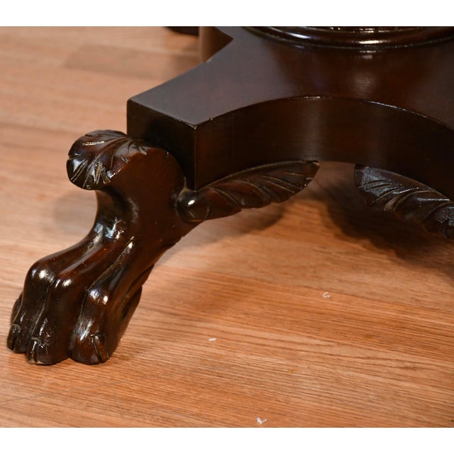 1910s Antique American Empire Solid Mahogany Flip-Top Game Table / Console Table For Sale - Image 12 of 18