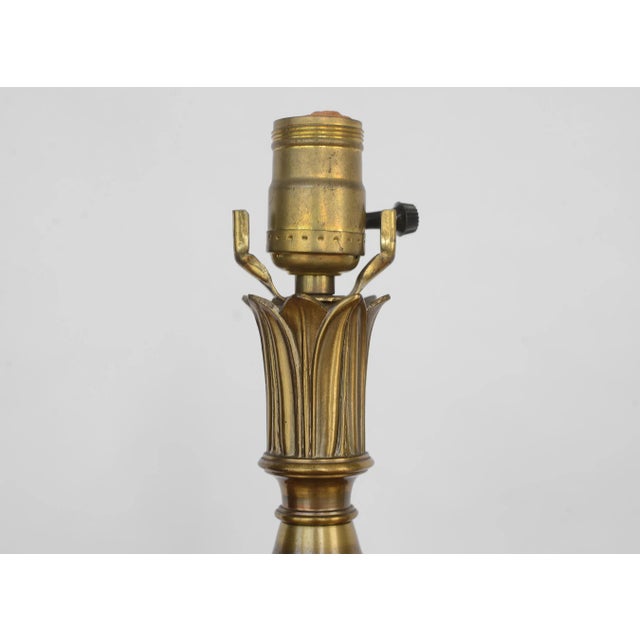 Metal Mid-Century Hollywood Regency Glass Pineapple Table Lamp With Gold and Brass Accents For Sale - Image 7 of 13