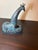 Mid-Century Modern 1980s Teal and Golden Resting Giraffe Sculpture For Sale - Image 3 of 4