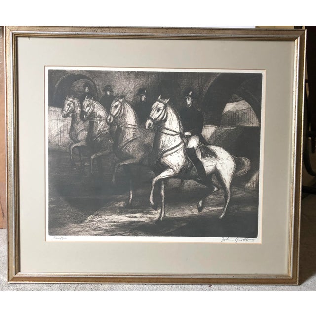 Vintage Mid-Century John Groth "Piaffe" (Men on Horseback) Original Print For Sale - Image 9 of 9