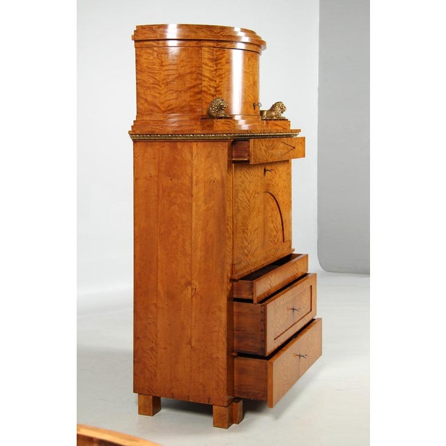 Antique Biedermeier Secretaire with Lions, 1825 For Sale - Image 15 of 18