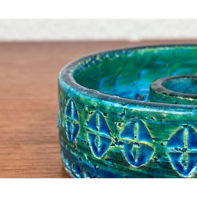 Mid-Century Modern Rimini Blu Pottery Candleholder by Aldo Londi for Bitossi, Italy, 1960s For Sale - Image 15 of 18