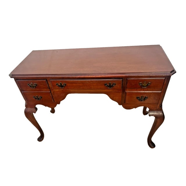 Gorgeous Vintage Desk Vanity, Chippendale Style, Three Dovetail Drawers, Solid Cherry, 30" Tall X 17" Deep X 43" wide....