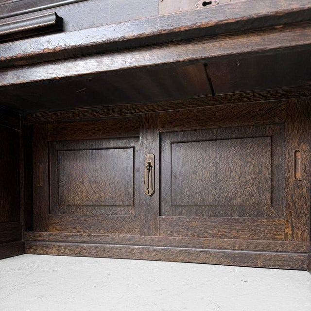 Japanese Seated Shosai-Zukue Writing Desk with Tambour Door, 1920-1930 For Sale - Image 13 of 18