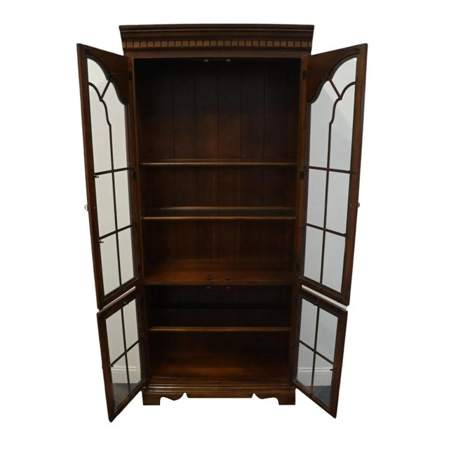 Late 20th Century Late 20th Century Hooker Furniture Solid Cherry Traditional Style 34" Glass Front Display Bookcase / Wall Unit 77-584 For Sale - Image 5 of 10