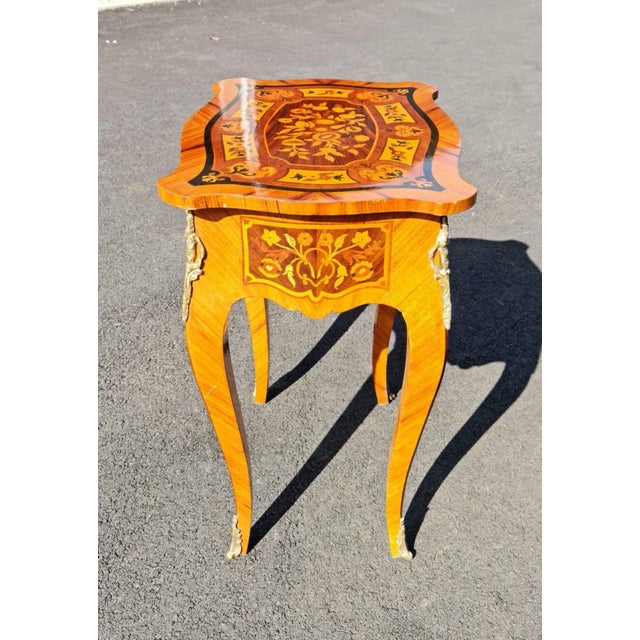 2020s Marquetry French Style Side Table/Desk With Drawer New Style for Home and Office For Sale - Image 5 of 10