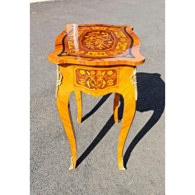 2020s New Marquetry French Style Side Table/Desk With Drawer New Style For Sale - Image 5 of 10