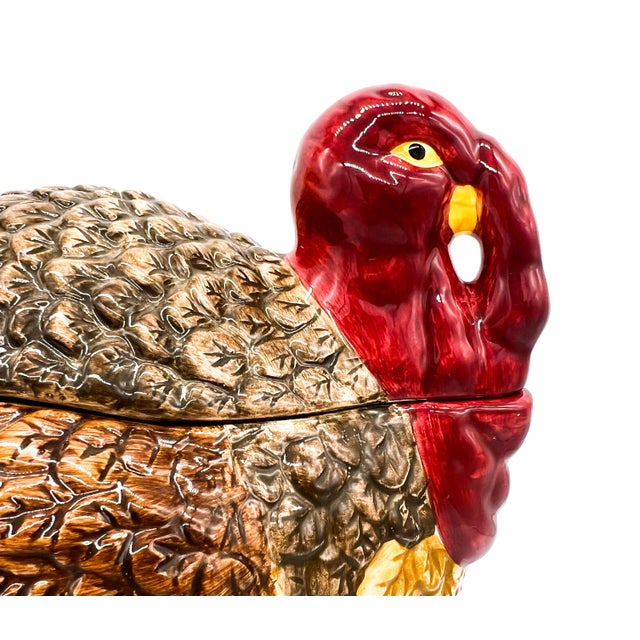 Vintage Ganz Bella Casa Hand-Painted Turkey Ceramic Tureen – Americana / Thanksgiving / English Country For Sale In Houston - Image 6 of 13