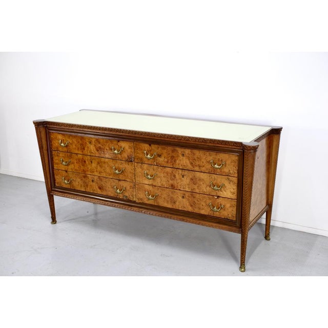 Mid-Century Modern Italian Art Deco Walnut Chest of Drawers, 1930s For Sale - Image 3 of 11