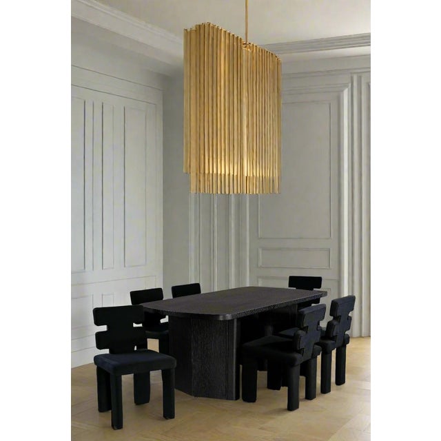 Set of 8 Mya Contemporary Dining Chairs in Black Velvet For Sale In Los Angeles - Image 6 of 7