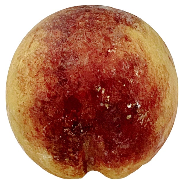 Hand-carved Italian alabaster peach. Hand-painted to resemble natural fruit. This is an earlier one, made circa 1930s.
