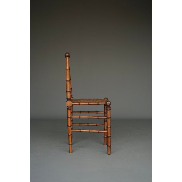 Wood Antique American Faux Bamboo Side Chair, 1880s For Sale - Image 7 of 15