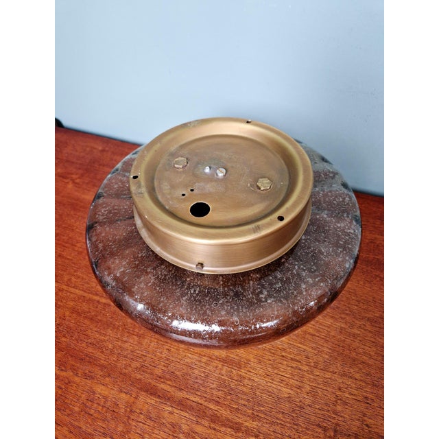 Space Age Ceiling Light in Bubbled Smoked Glass, 1970s For Sale - Image 9 of 13