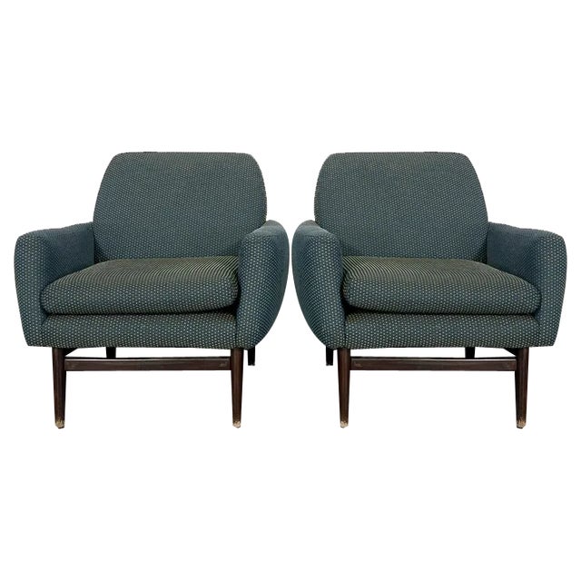 Set of Mid-Century Italian Wood Modern Armchairs, 1960s For Sale