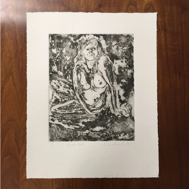 An impressionist block print by Linda Pericolo. Sold unframed.