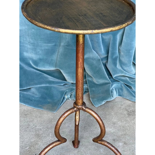 Gold Spanish Drinks Table With Elevated Tripod Base For Sale - Image 8 of 12