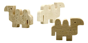 Italian Travertine Camel Sculptures, 1960s, Set of 3