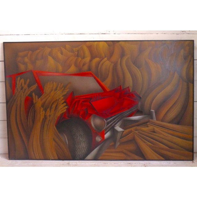 Marini, Large Futuristic Composition, 1978, Acrylic and Mixed Media on Hardboard For Sale - Image 8 of 18