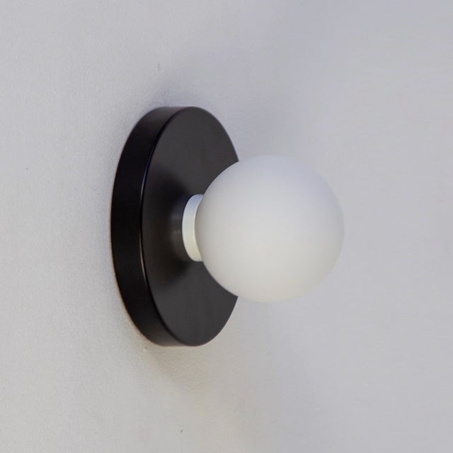 Not Yet Made - Made To Order Globe Sconce Black, 3 Inches Glass Globe, by Research.Lighting, Modern, Minimal For Sale - Image 5 of 7
