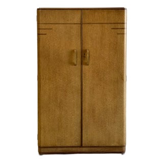 1980s Art Deco Armoire in Birds Eye For Sale
