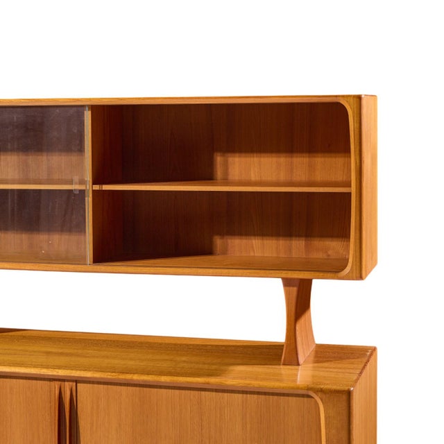 Wood Bernhard Pedersen Mid Century Danish Teak Tambour Door Credenza and Hutch For Sale - Image 7 of 13