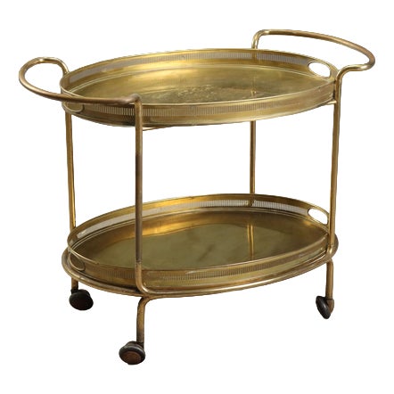 Vintage Brass Trolley, 1960s For Sale