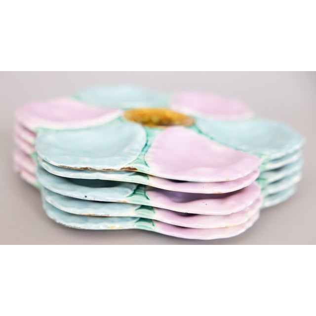 19th Century English Majolica Oyster Plate For Sale In Houston - Image 6 of 7