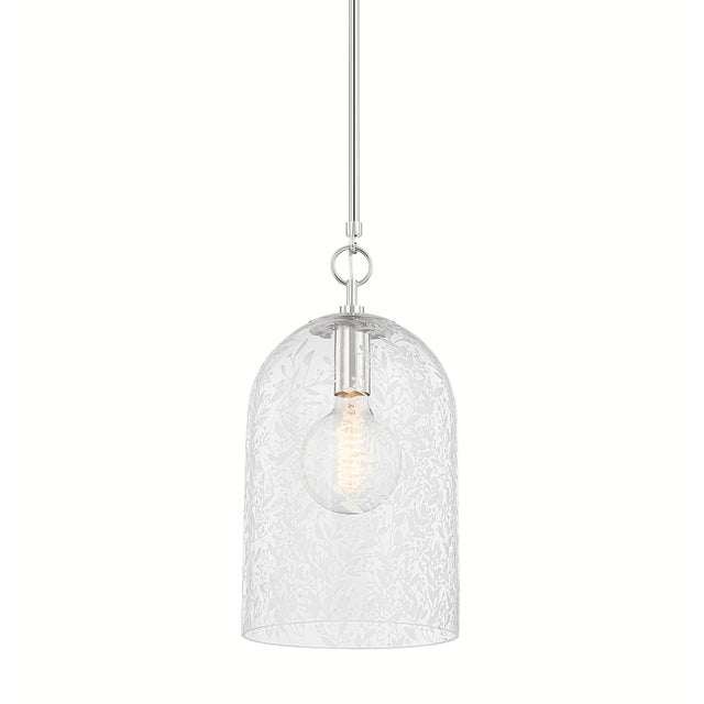 Hudson Valley Lighting Belleville 10 in. 1 Light Pendant in Polished Nickel Finish For Sale