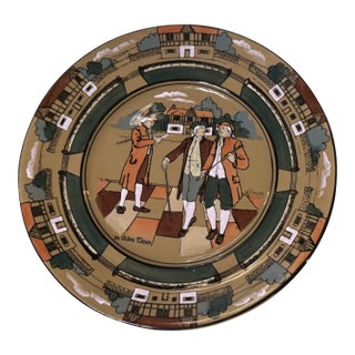 Vintage Buffalo Pottery Deldare Ware Ye Olden Times 9.5" Plate For Sale