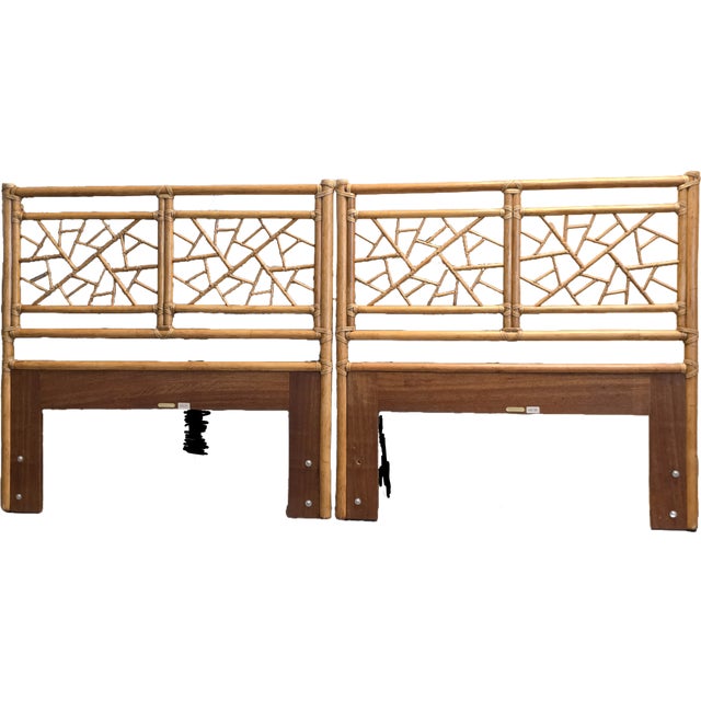 1970s 1970s Vintage McGuire King/2 Twin Rattan Headboards For Sale - Image 5 of 12