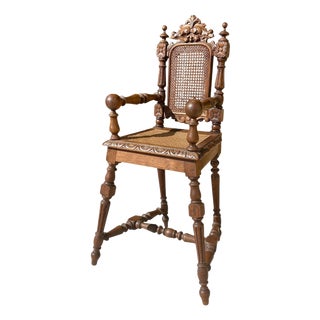 Children's Chair in Oak and Cane For Sale