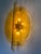 Murano Italian Wall Light in Amber Murano Glass Disc and Brass Metal Frame For Sale - Image 4 of 10