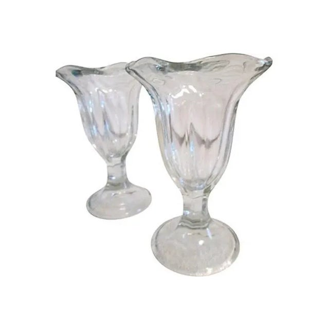 Mid-Century Anchor Hocking Blue & Clear Parfait Glasses, S/10 For Sale - Image 4 of 4