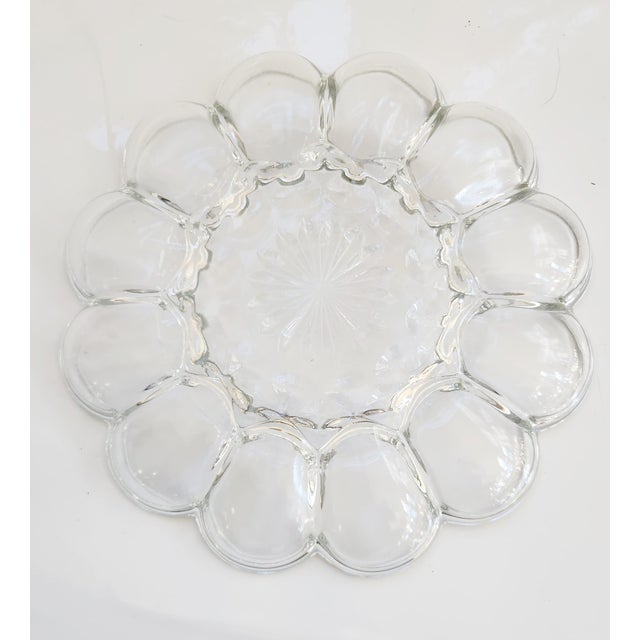 Vintage Glass Deviled Egg Serving Platter For Sale - Image 10 of 10