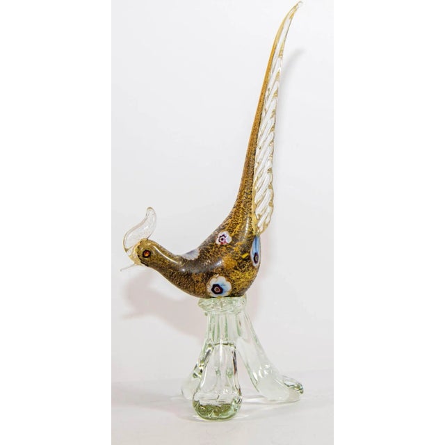 Italian Mid-Century Murano Art Glass Bird Pheasant Sculpture Bird 1960s. Vintage Italian Mid-Century Modern Murano hand...