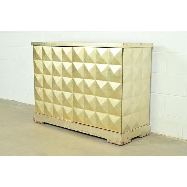 Barbara Barry for Baker Furniture Diamond Silver Leaf Cabinet or Credenza For Sale - Image 13 of 13