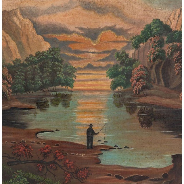 The Hudson River School Signed Hudson River School Mountain Landscape Oil For Sale - Image 3 of 6